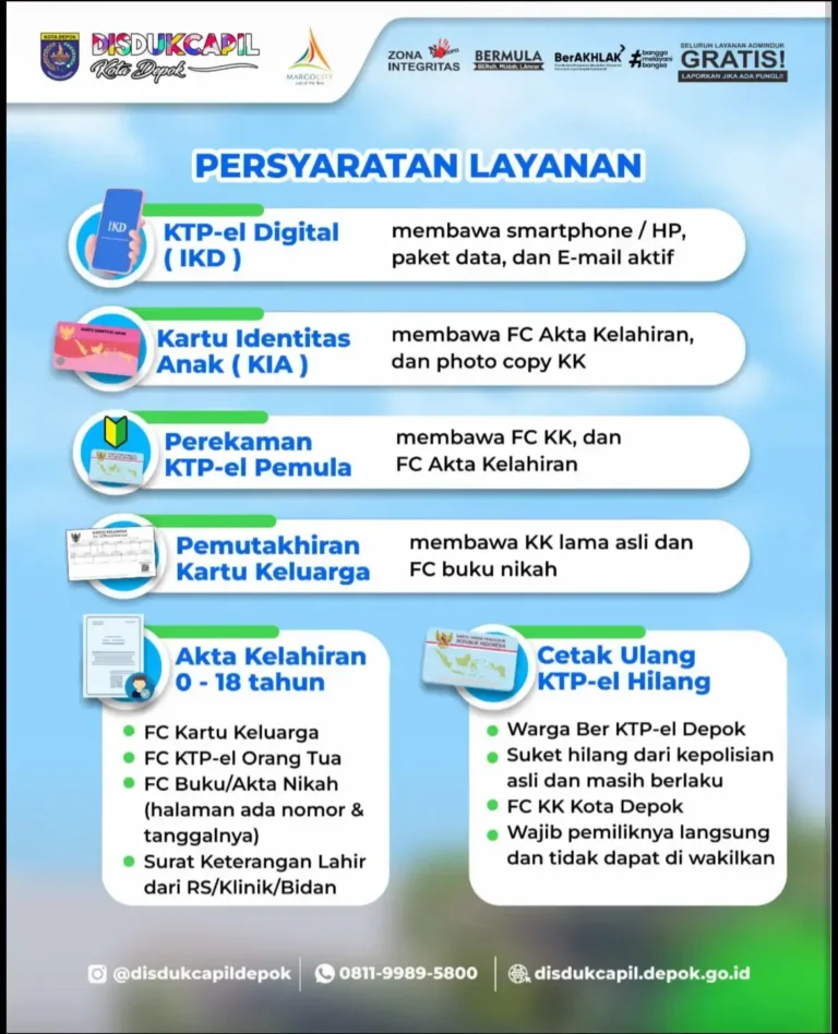 Disdukcapil Depok Buka Layanan Adminduk di Margo City 11-12 Juli