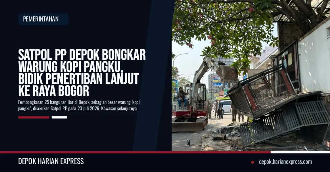 Satpol PP Depok Bongkar Warung Kopi Pangku, Bidik Penertiban Lanjut ke Raya Bogor