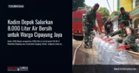 Kodim Depok Salurkan 8.000 Liter Air Bersih untuk Warga Cipayung Jaya