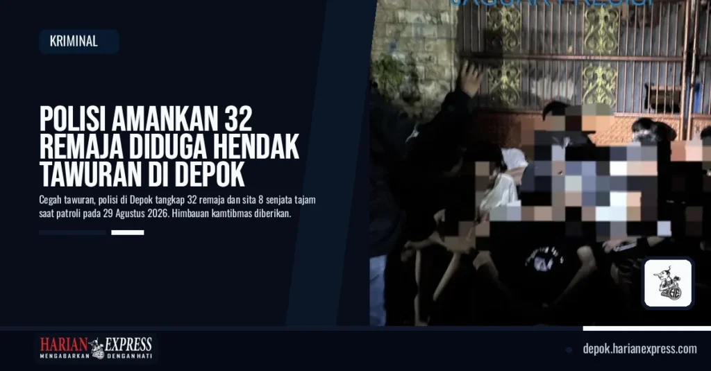 Polisi Amankan 32 Remaja Diduga Hendak Tawuran di Depok