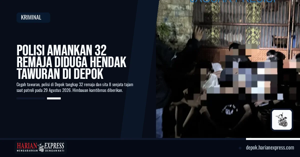 Polisi Amankan 32 Remaja Diduga Hendak Tawuran di Depok